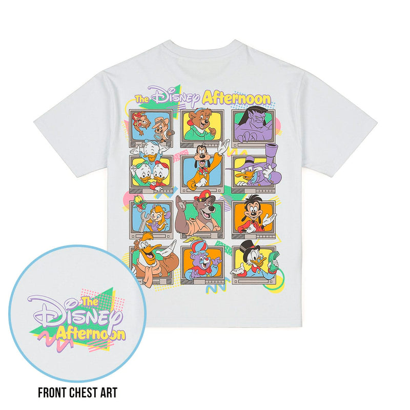 RSVLTS Don't Touch That Dial Vintage Crewneck Tee in White — front view