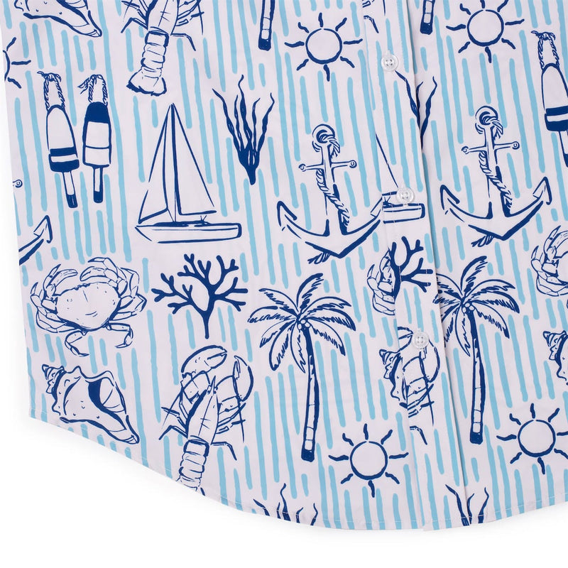 RSVLTS Harbor Life KUNUFLEX Short Sleeve Shirt in Blue — detail 7