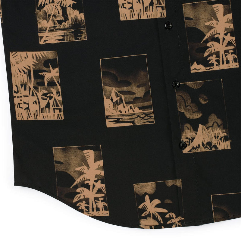 RSVLTS Golden Hour KUNUFLEX Short Sleeve Shirt in Black — detail 8