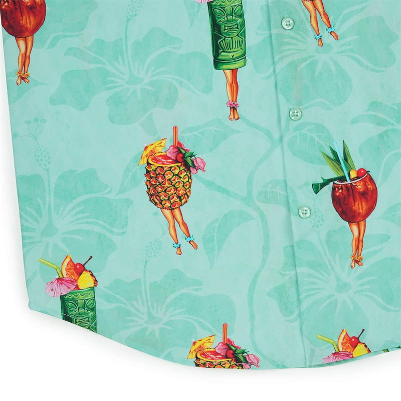 RSVLTS Pin-Up Punch KUNUFLEX Short Sleeve Shirt in Green — detail 7
