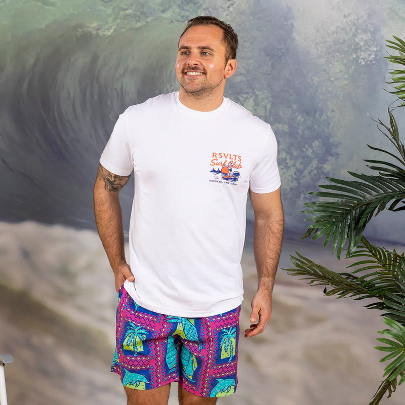 RSVLTS RSVLTS Surf Club Crewneck Tee in White — detail 3