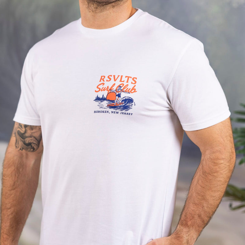 RSVLTS RSVLTS Surf Club Crewneck Tee in White — detail 6
