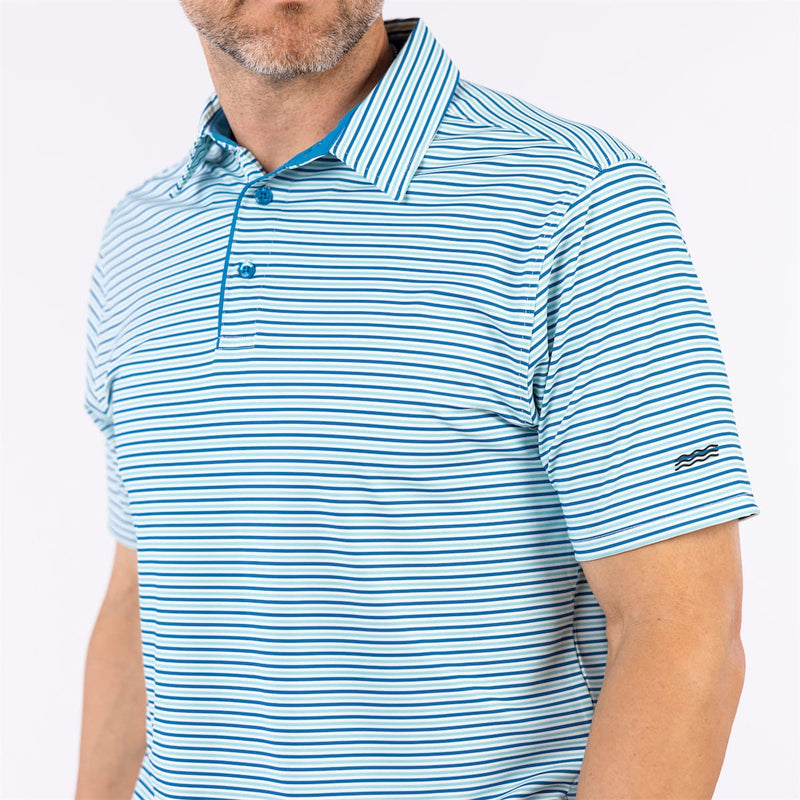 RSVLTS Stripin’ It All-Day Polo in Blue — front view