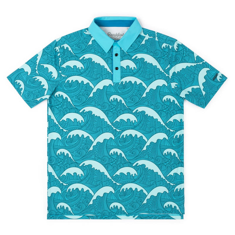 RSVLTS Samoa Waves (Teal) All-Day Polo in Blue — detail 2