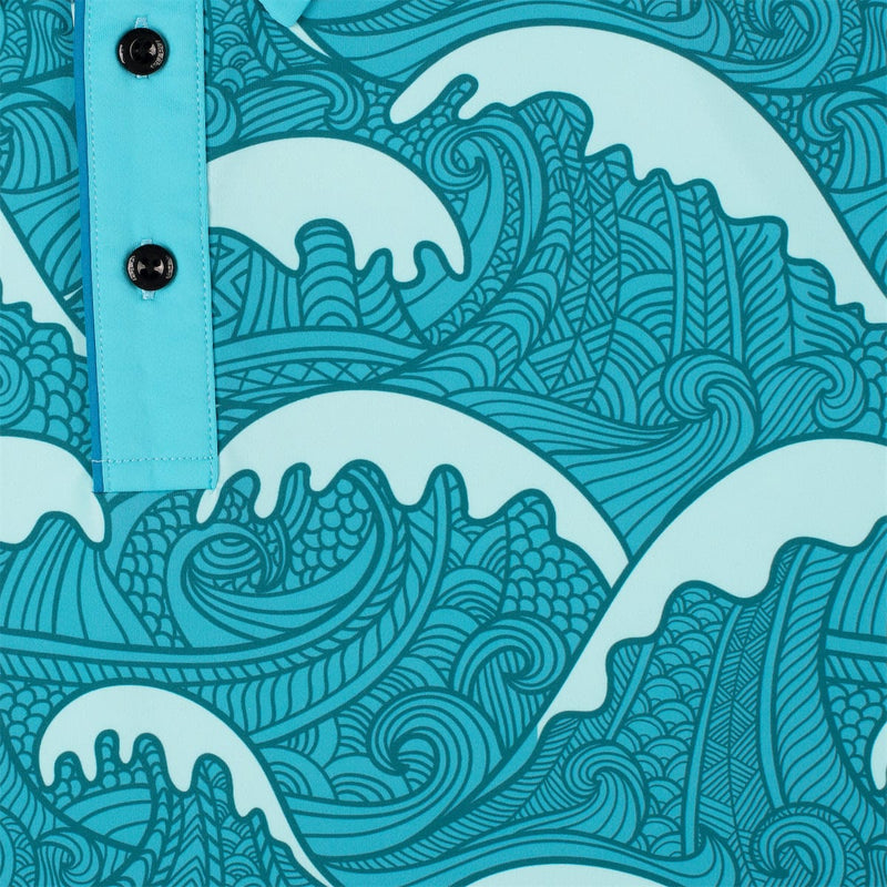 RSVLTS Samoa Waves (Teal) All-Day Polo in Blue — detail 4