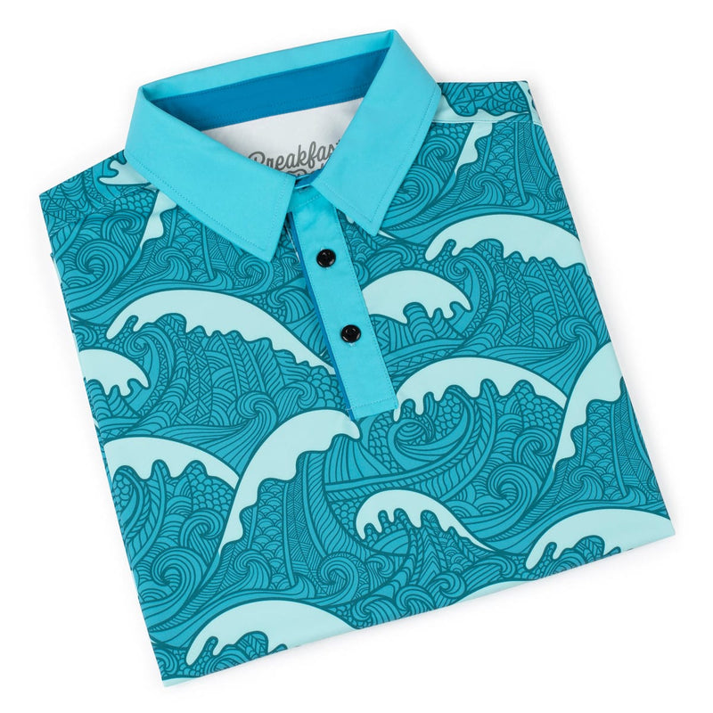 RSVLTS Samoa Waves (Teal) All-Day Polo in Blue — detail 8