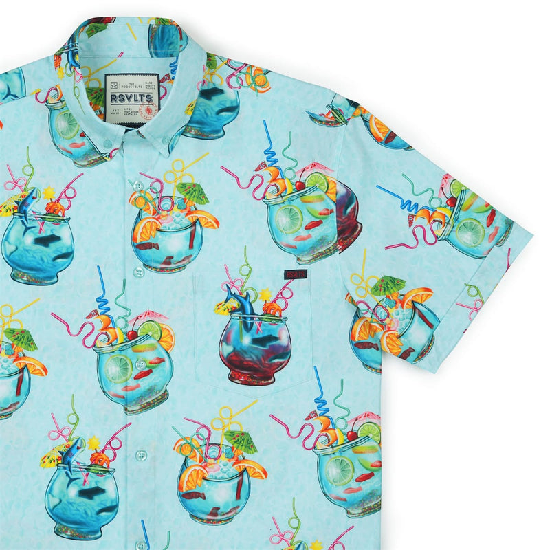 RSVLTS Gone Sippin' KUNUFLEX Short Sleeve Shirt in Blue — detail 2