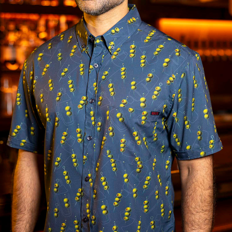 RSVLTS Extra Dirty KUNUFLEX Short Sleeve Shirt in Blue — front view