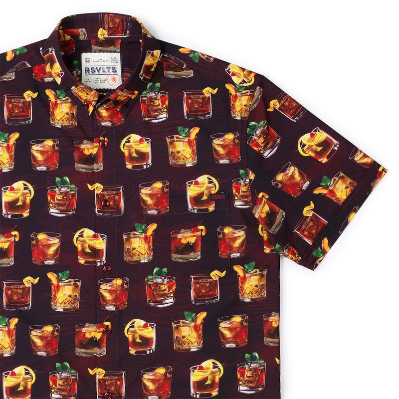 RSVLTS Good Old Fashioned KUNUFLEX Short Sleeve Shirt in Brown — detail 2