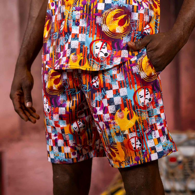RSVLTS Sabine Wuz Here Hybrid Shorts in Multicolor — detail 5