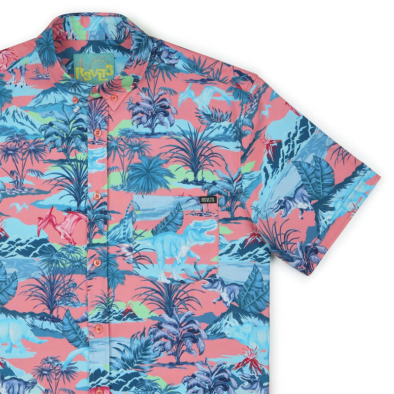 RSVLTS Dino Pop KUNUFLEX Short Sleeve Shirt in Blue — detail 2