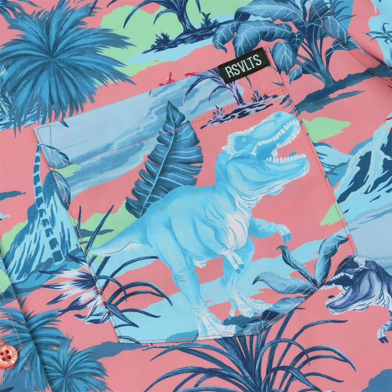RSVLTS Dino Pop KUNUFLEX Short Sleeve Shirt in Blue — detail 4