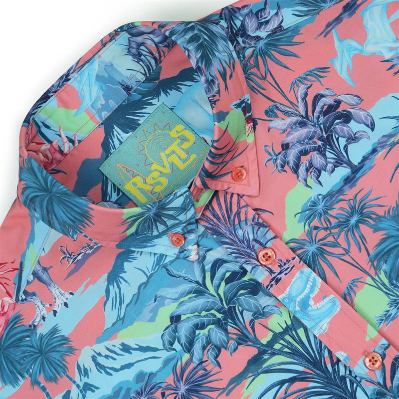 RSVLTS Dino Pop KUNUFLEX Short Sleeve Shirt in Blue — detail 6