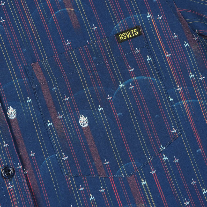 RSVLTS Fleet in Formation KUNUFLEX Short Sleeve Shirt in Blue — detail 3