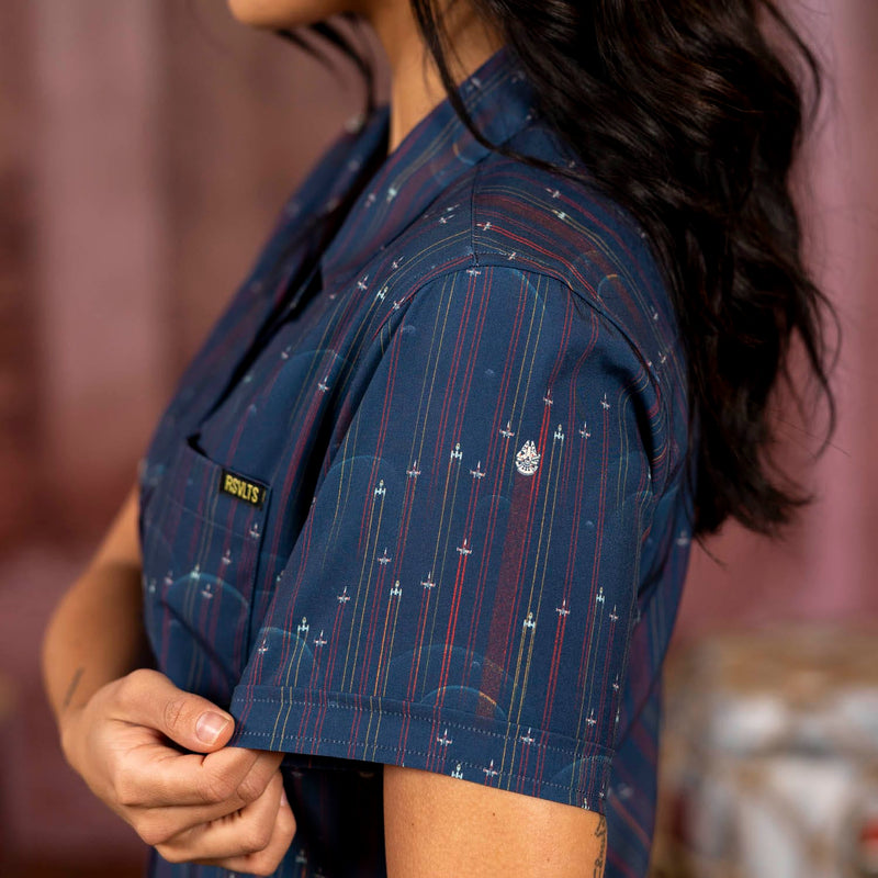 RSVLTS Fleet in Formation Women's KUNUFLEX Short Sleeve Shirt in Blue — detail 2