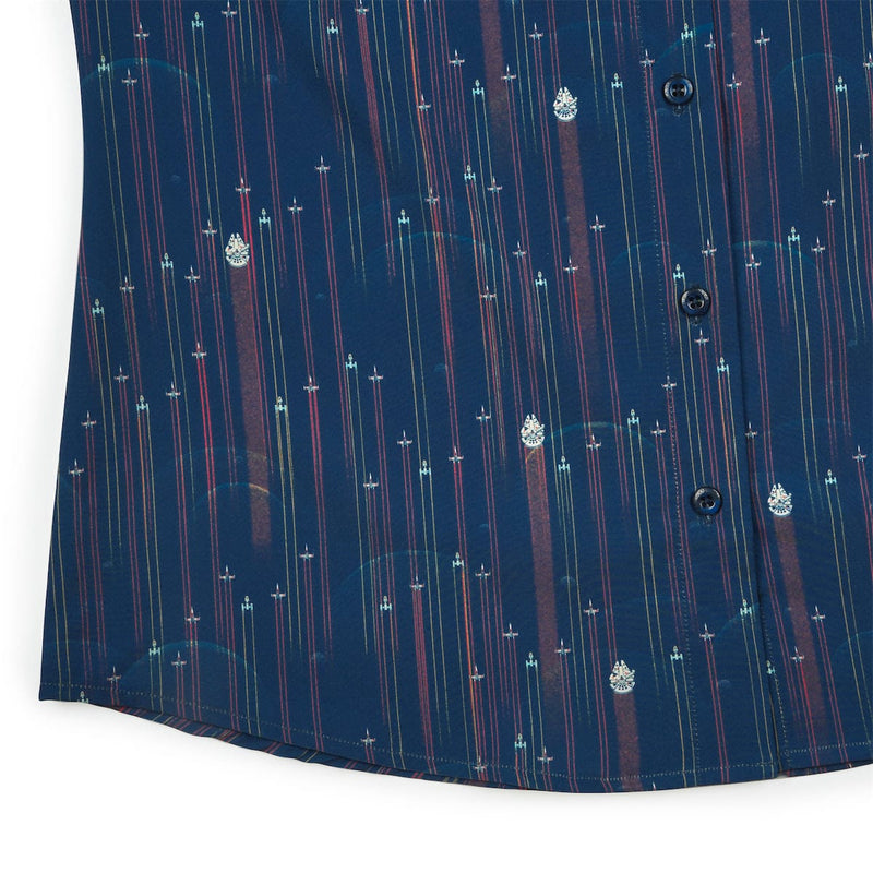 RSVLTS Fleet in Formation Women's KUNUFLEX Short Sleeve Shirt in Blue — detail 4