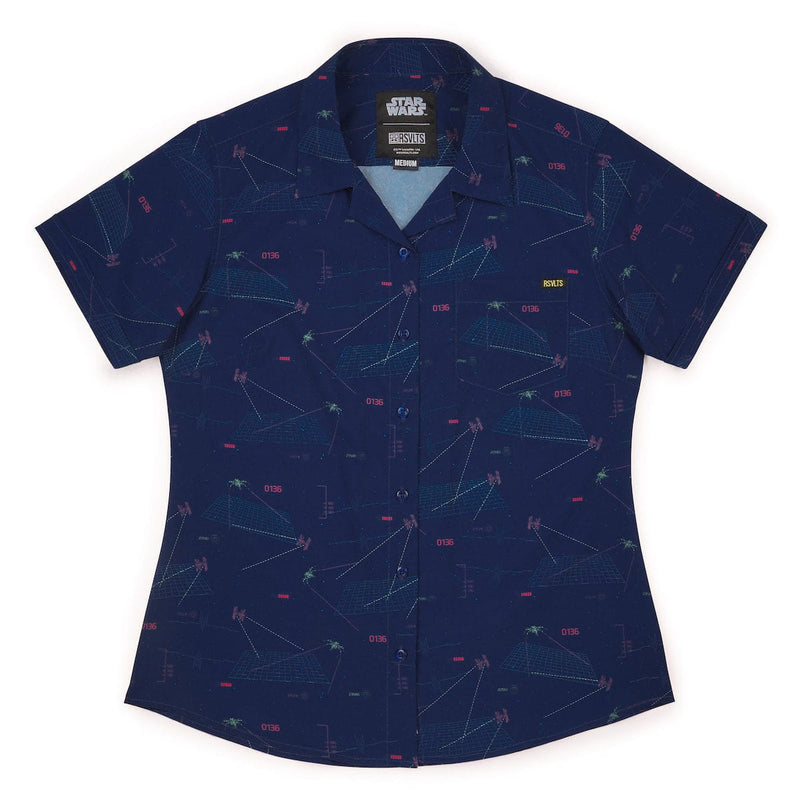 RSVLTS Starcade Women's KUNUFLEX Short Sleeve Shirt in Blue — detail 2