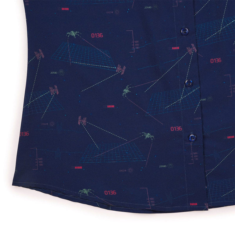 RSVLTS Starcade Women's KUNUFLEX Short Sleeve Shirt in Blue — detail 5