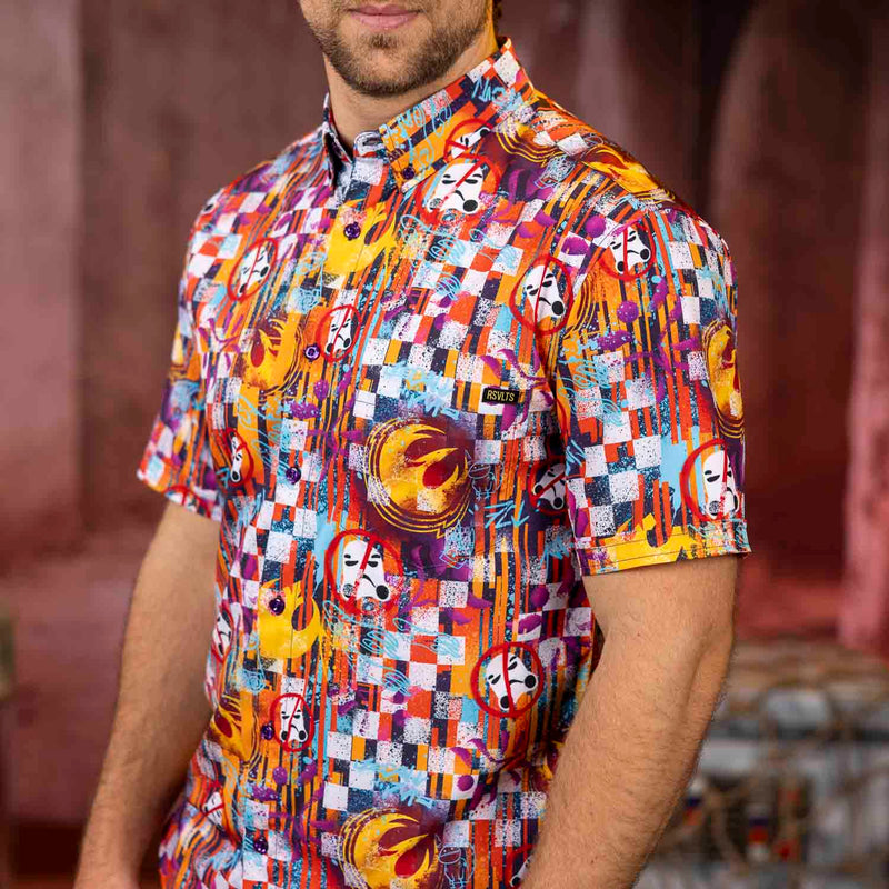 RSVLTS Sabine Wuz Here KUNUFLEX Short Sleeve Shirt in Multicolor — detail 4