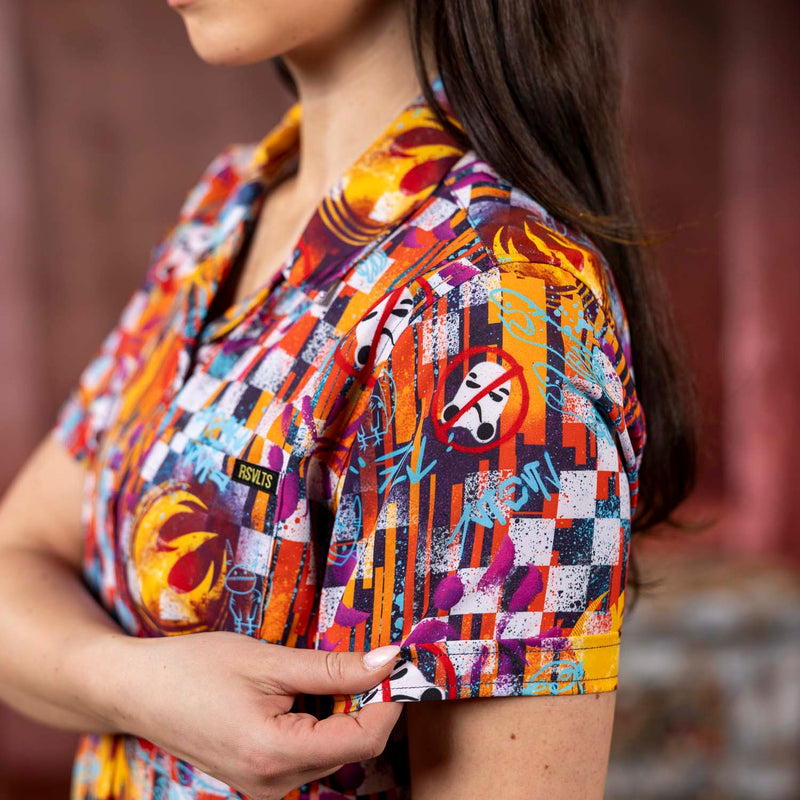 RSVLTS Sabine Wuz Here Women's KUNUFLEX Short Sleeve Shirt in Multicolor — detail 5