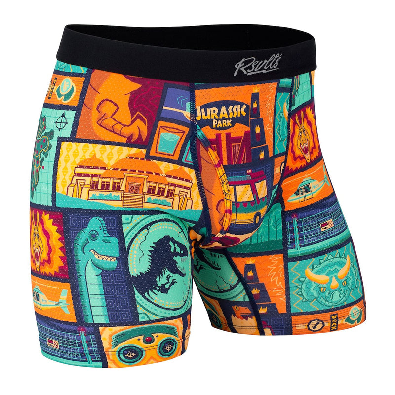 RSVLTS Tiki Finds a Way Single-Pack Boxer Briefs in Green — front view
