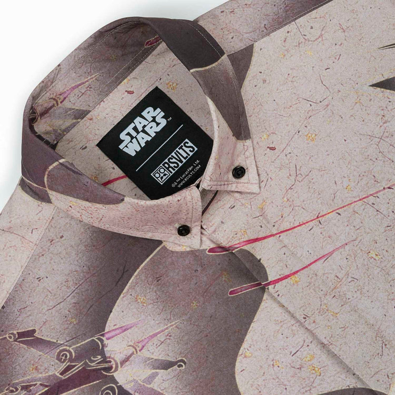RSVLTS Death on the Dunes KUNUFLEX Short Sleeve Shirt in Gray — detail 3