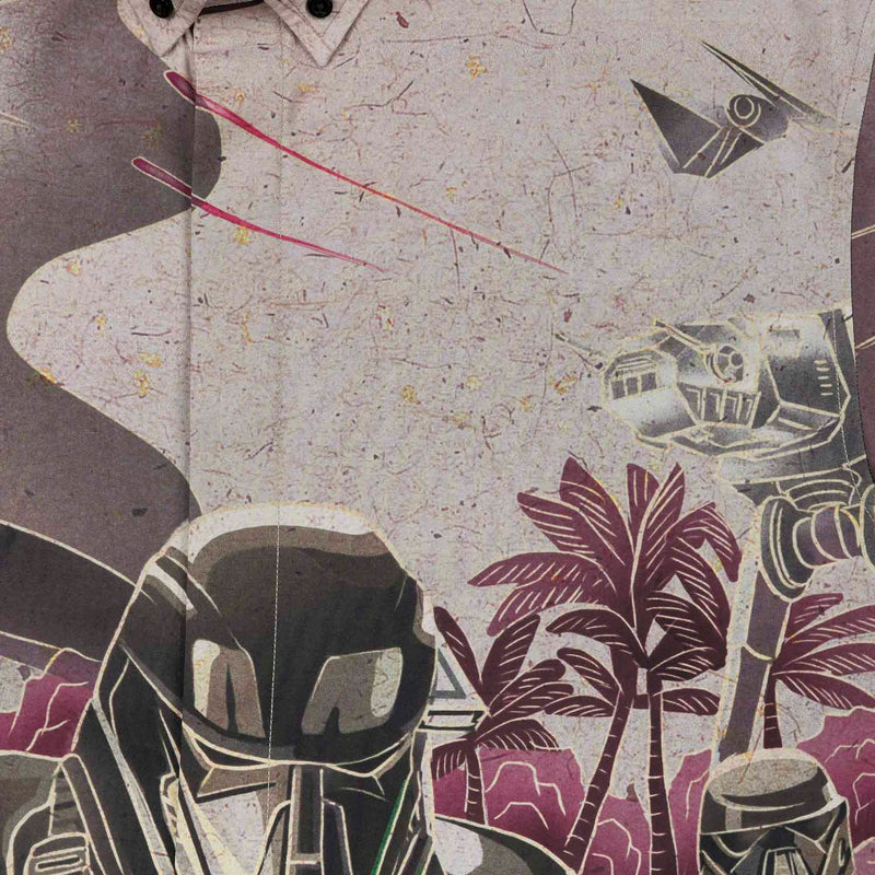 RSVLTS Death on the Dunes KUNUFLEX Short Sleeve Shirt in Gray — detail 5
