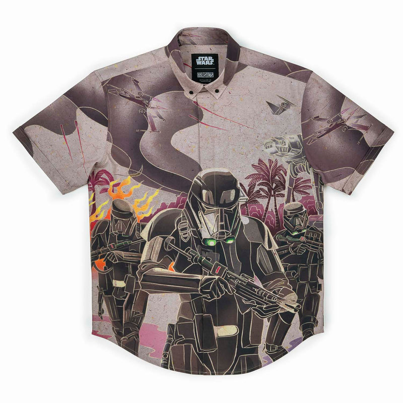 RSVLTS Death on the Dunes KUNUFLEX Short Sleeve Shirt in Gray — detail 9