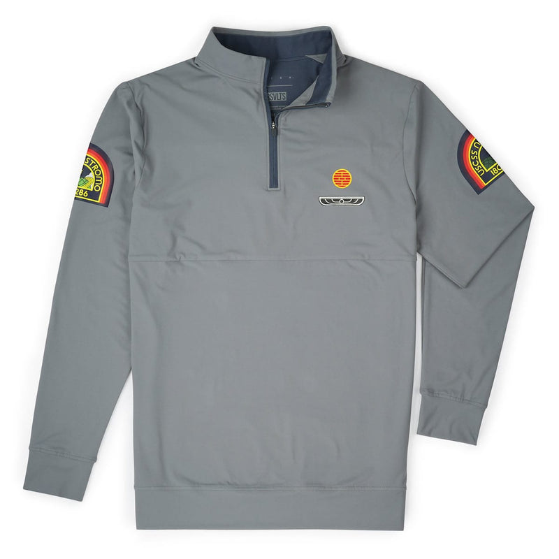 RSVLTS Nostromo Crew Quarter Zip in Gray — front view