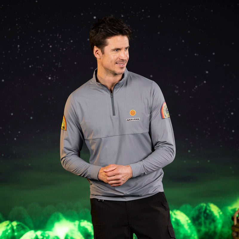 RSVLTS Nostromo Crew Quarter Zip in Gray — detail 4