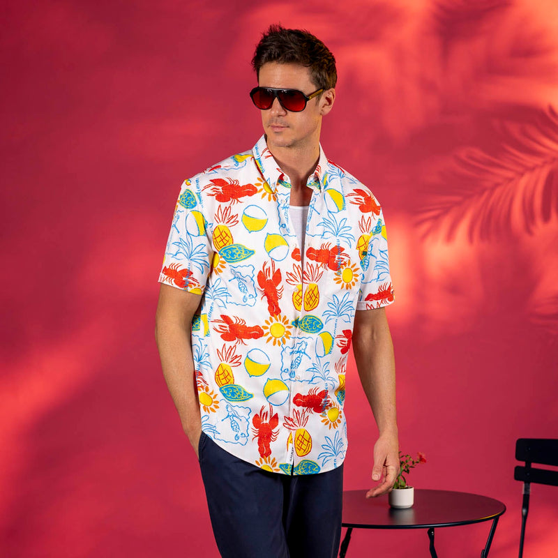 RSVLTS Sunbake KUNUFLEX Short Sleeve Shirt in Orange — detail 3