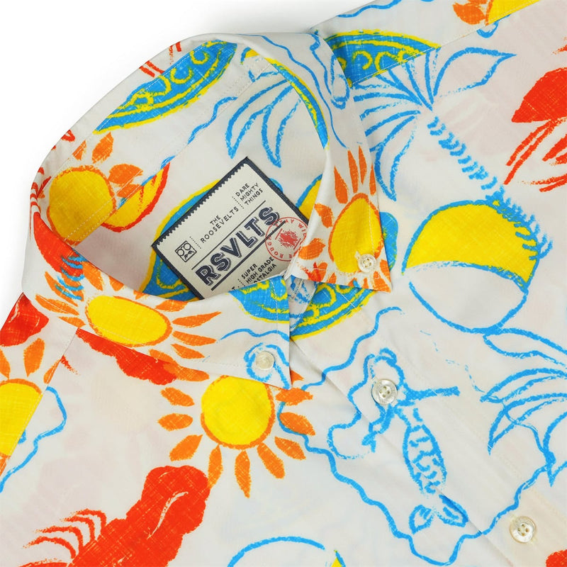 RSVLTS Sunbake KUNUFLEX Short Sleeve Shirt in Orange — detail 6