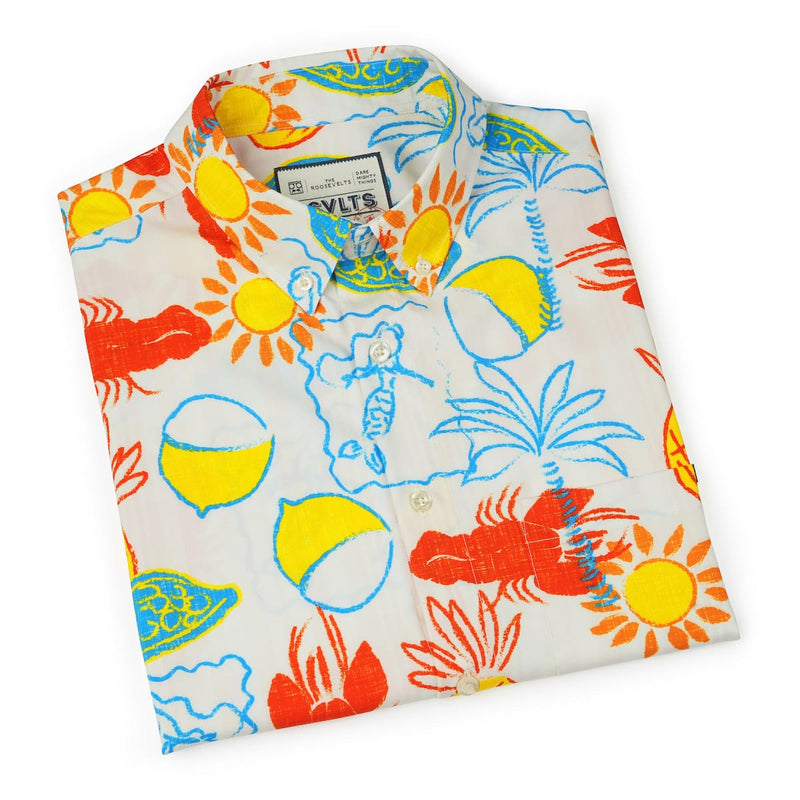RSVLTS Sunbake KUNUFLEX Short Sleeve Shirt in Orange — detail 8