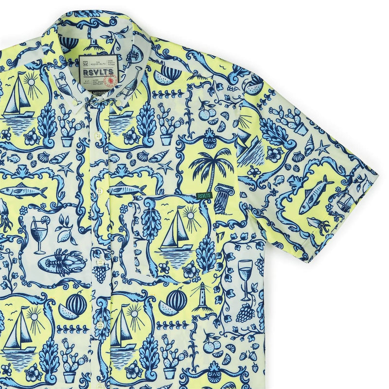RSVLTS La Dolce Vita KUNUFLEX Short Sleeve Shirt in Blue — detail 2
