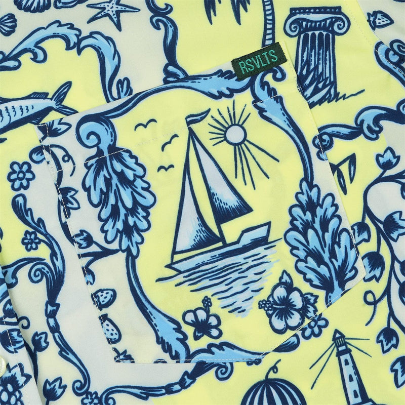 RSVLTS La Dolce Vita KUNUFLEX Short Sleeve Shirt in Blue — detail 4