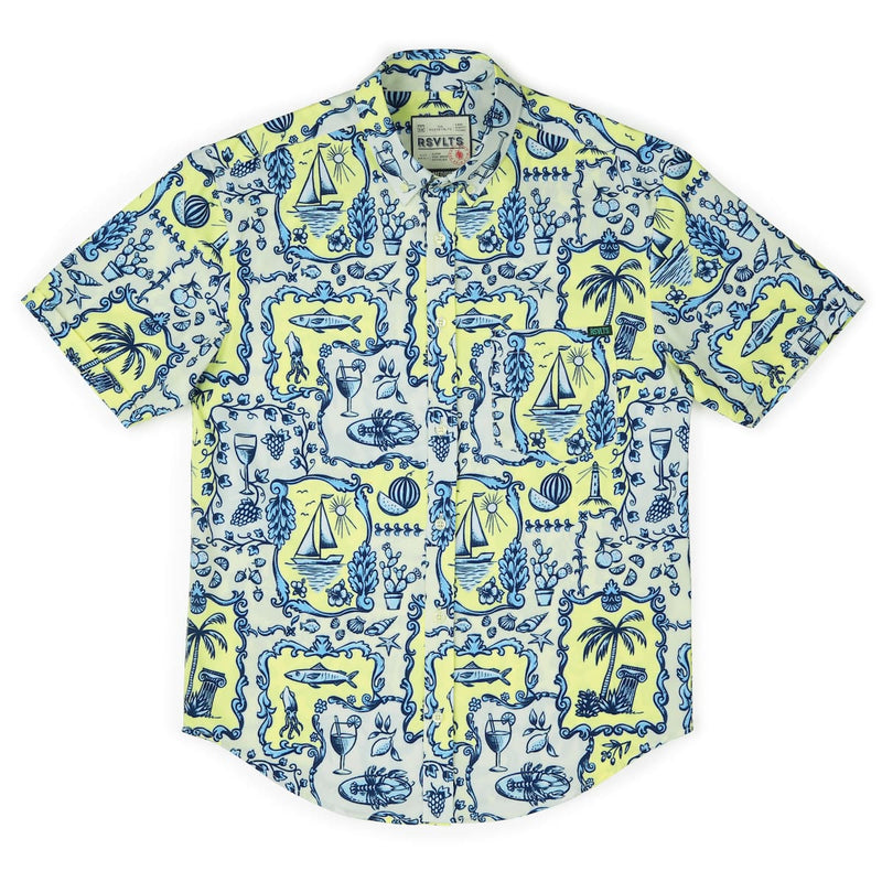 RSVLTS La Dolce Vita KUNUFLEX Short Sleeve Shirt in Blue — detail 6