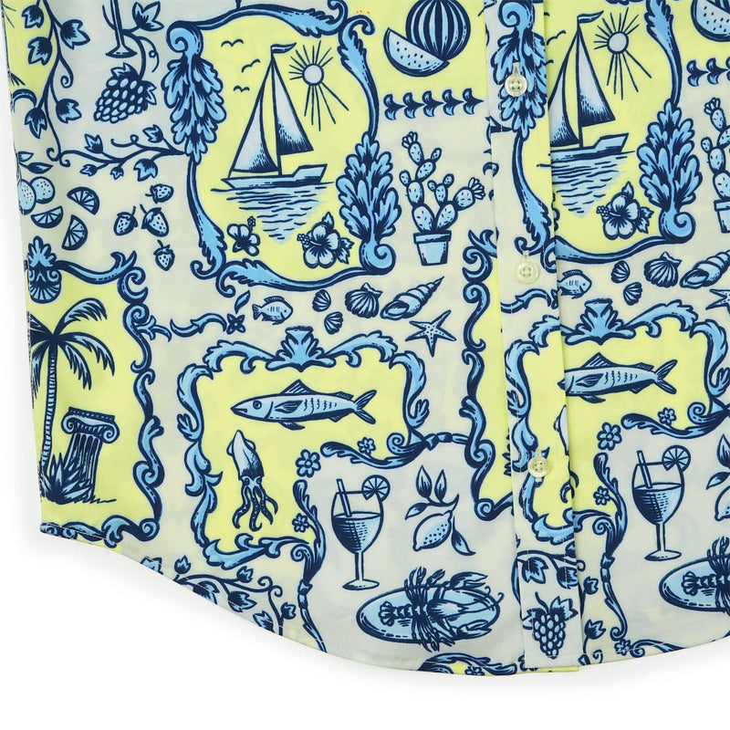 RSVLTS La Dolce Vita KUNUFLEX Short Sleeve Shirt in Blue — detail 8