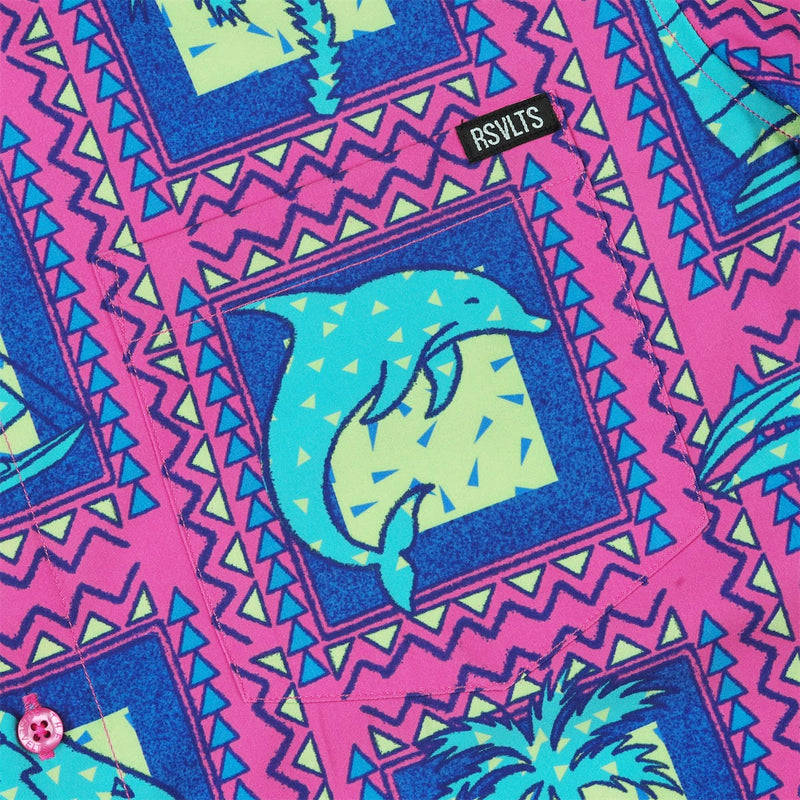 RSVLTS Tapa Tropic KUNUFLEX Short Sleeve Shirt in Pink — detail 4