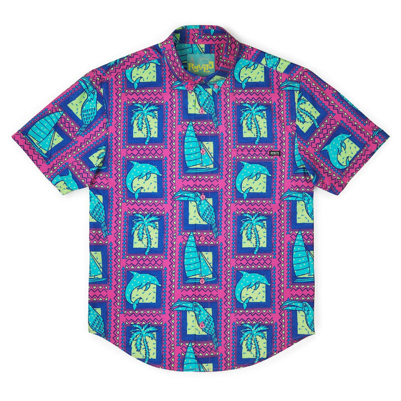RSVLTS Tapa Tropic KUNUFLEX Short Sleeve Shirt in Pink — detail 5