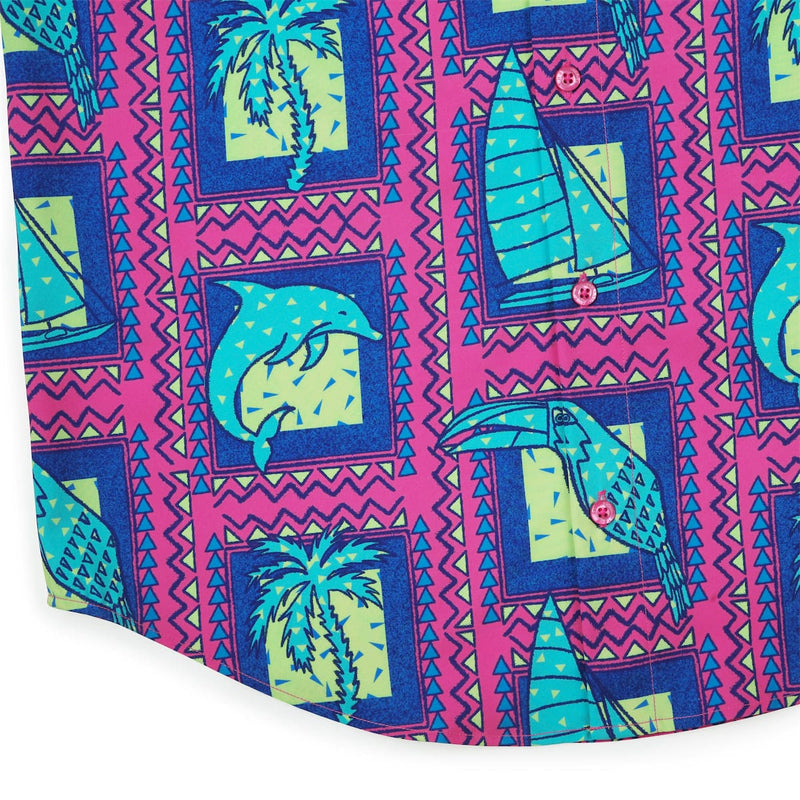RSVLTS Tapa Tropic KUNUFLEX Short Sleeve Shirt in Pink — detail 7