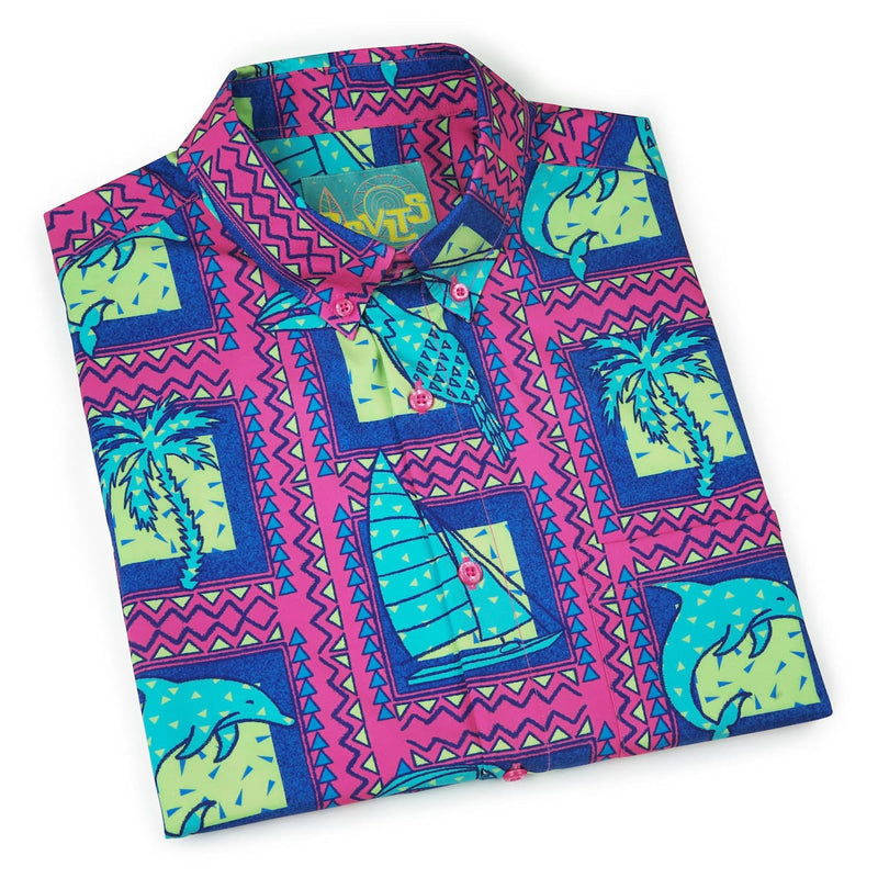 RSVLTS Tapa Tropic KUNUFLEX Short Sleeve Shirt in Pink — detail 8