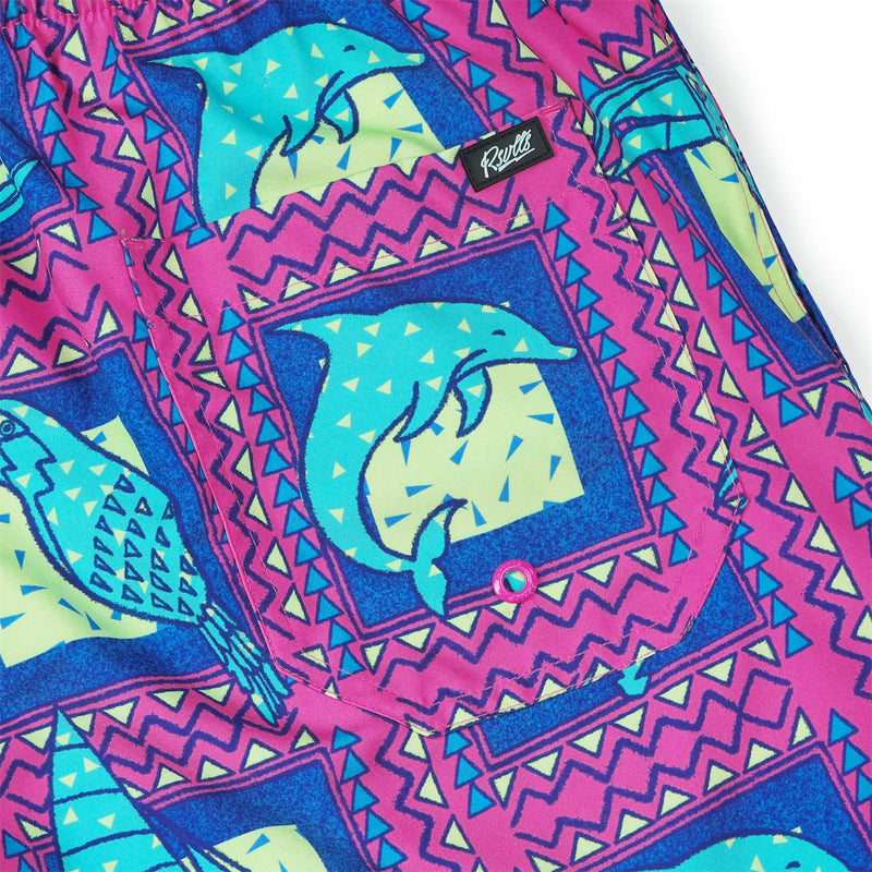 RSVLTS Tapa Tropic Hybrid Shorts in Pink — detail 4