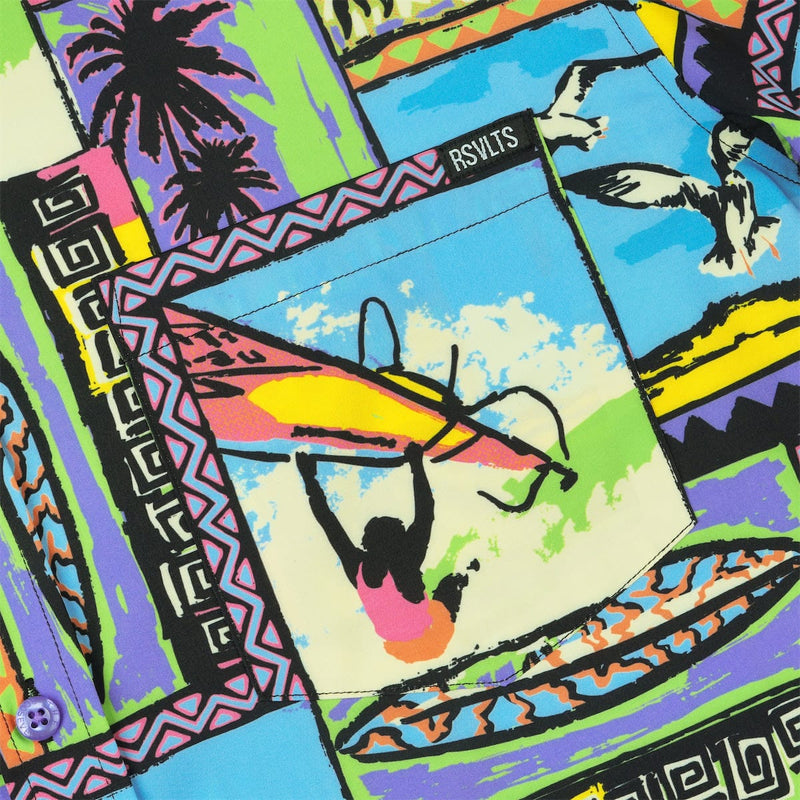 RSVLTS Venice '93 KUNUFLEX Short Sleeve Shirt in Multicolor — detail 4