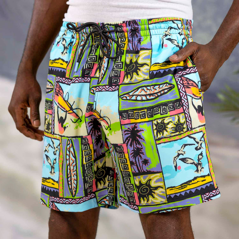 RSVLTS Venice '93 Hybrid Shorts in Multicolor — front view