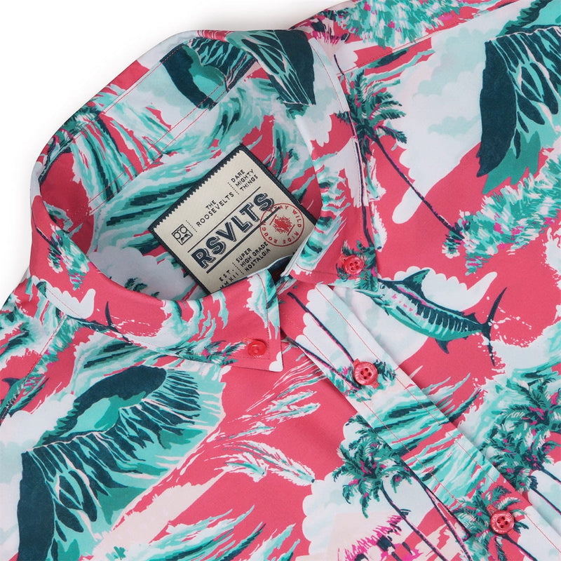 RSVLTS Marlin, P.I. KUNUFLEX Short Sleeve Shirt in Pink — detail 6