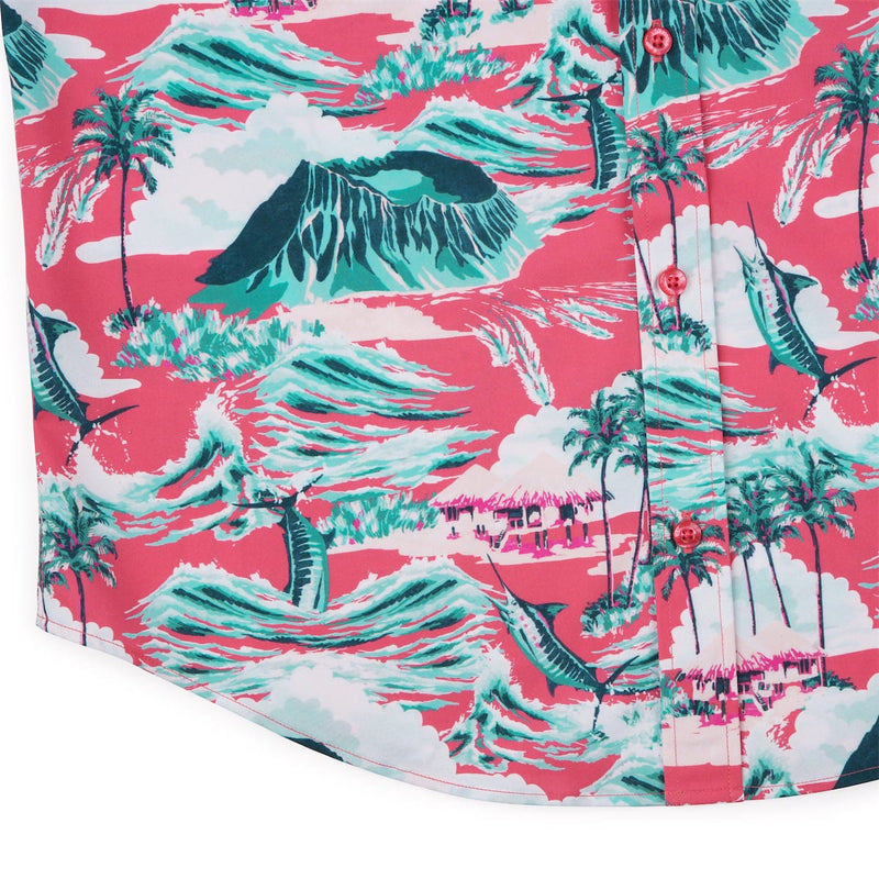 RSVLTS Marlin, P.I. KUNUFLEX Short Sleeve Shirt in Pink — detail 7