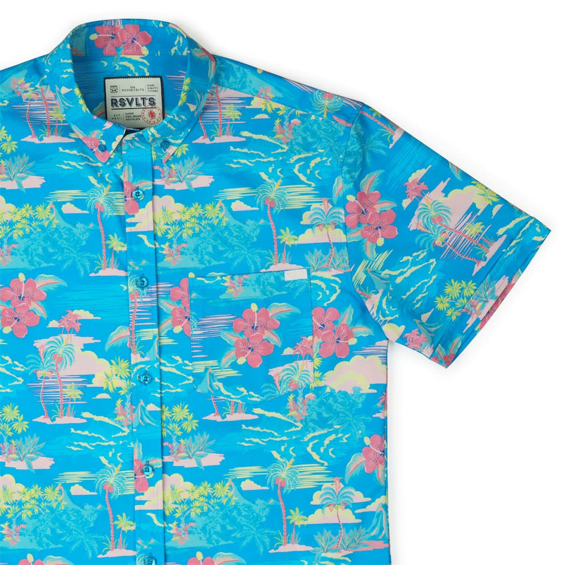 RSVLTS Magnum Tide KUNUFLEX Short Sleeve Shirt in Blue — detail 2