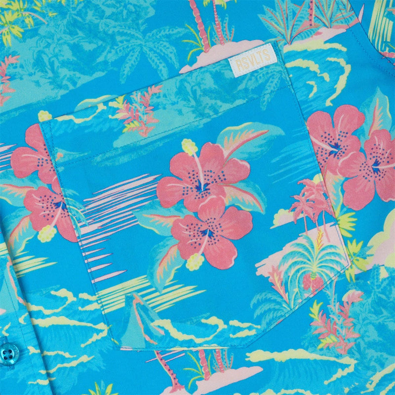 RSVLTS Magnum Tide KUNUFLEX Short Sleeve Shirt in Blue — detail 4