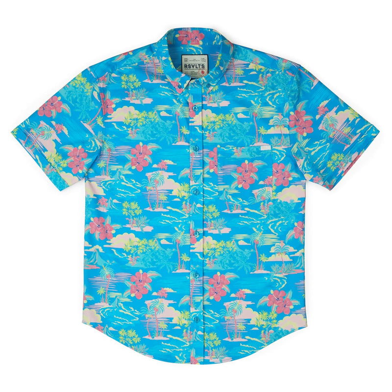 RSVLTS Magnum Tide KUNUFLEX Short Sleeve Shirt in Blue — detail 5