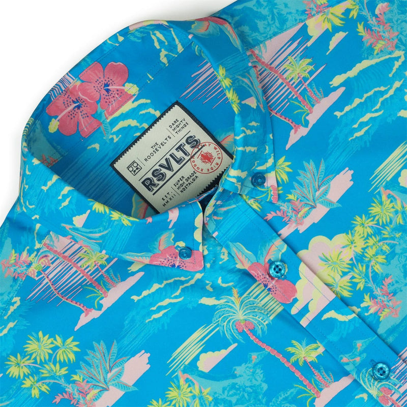 RSVLTS Magnum Tide KUNUFLEX Short Sleeve Shirt in Blue — detail 6